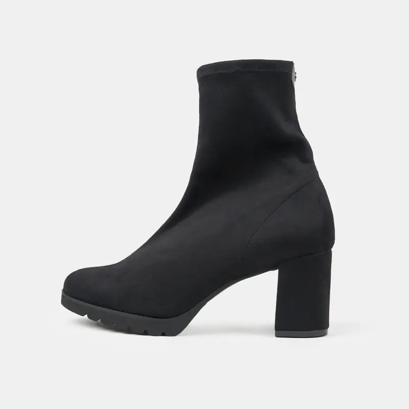 Botines de tacón mujer de antelina negro Pineda