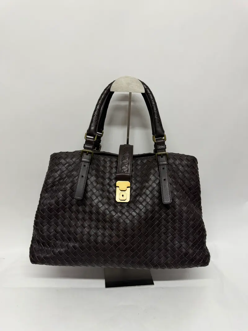 Bottega Veneta Roma Intrecciato Piel Marrón