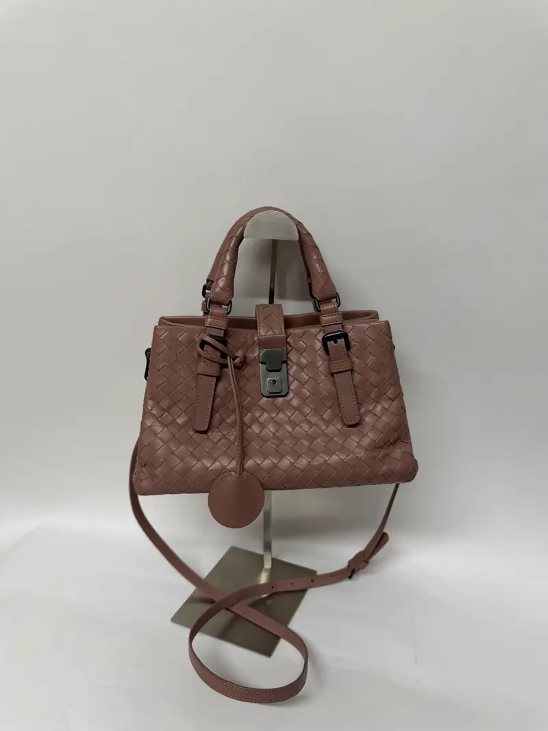 Bottega Veneta Roma Mini Napa Intrecciato Rosa