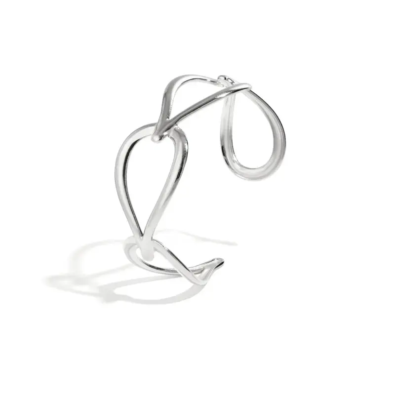 Brazalete de acero abierta con forma de gotas
