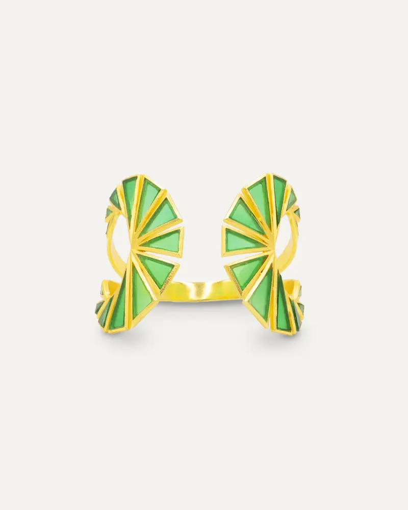 Brazalete Dorado Marina Onix Verde