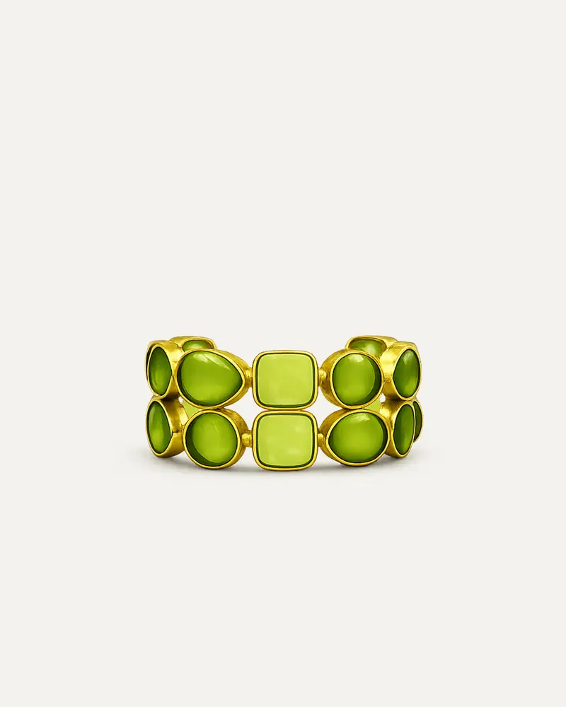 Brazalete Dorado Stunning Peridoto dos filas