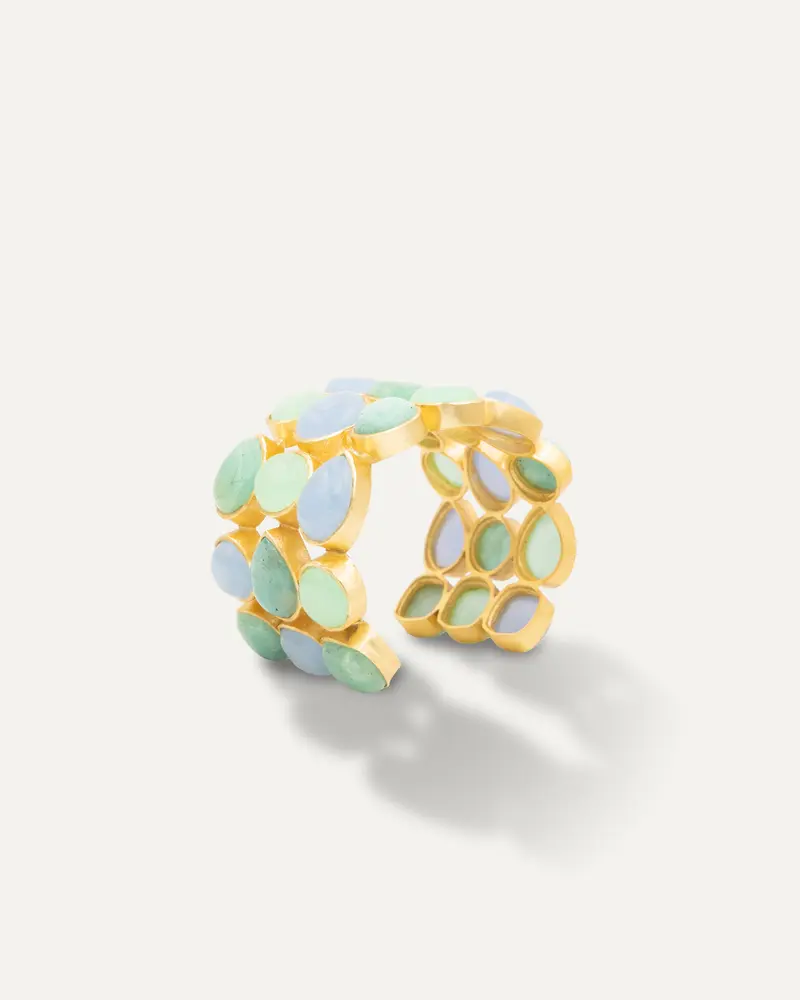 Brazalete Dorado Stunning Three Amazonita Calzedonia Aqua