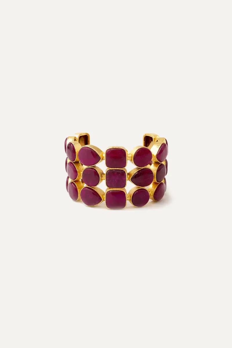 Brazalete Dorado Stunning Three Hatypara Roja