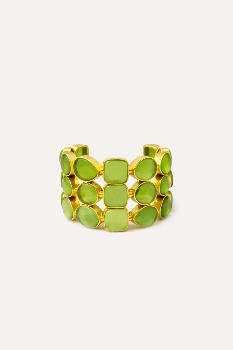 Brazalete Dorado Stunning Three Peridoto