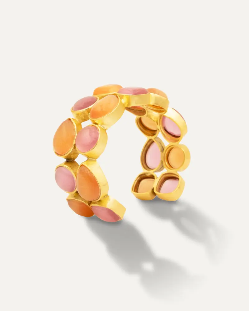 Brazalete Dorado Stunning Two Cuarzo Rosa Cornelia