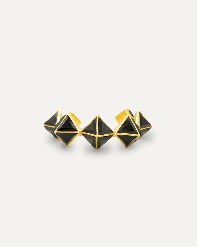 Brazalete Dorado Taru Onix Negro