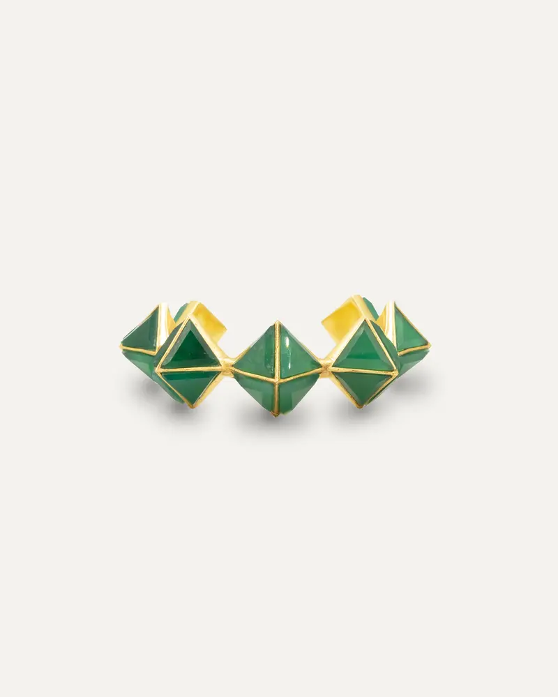 Brazalete Dorado Taru Onix Verde