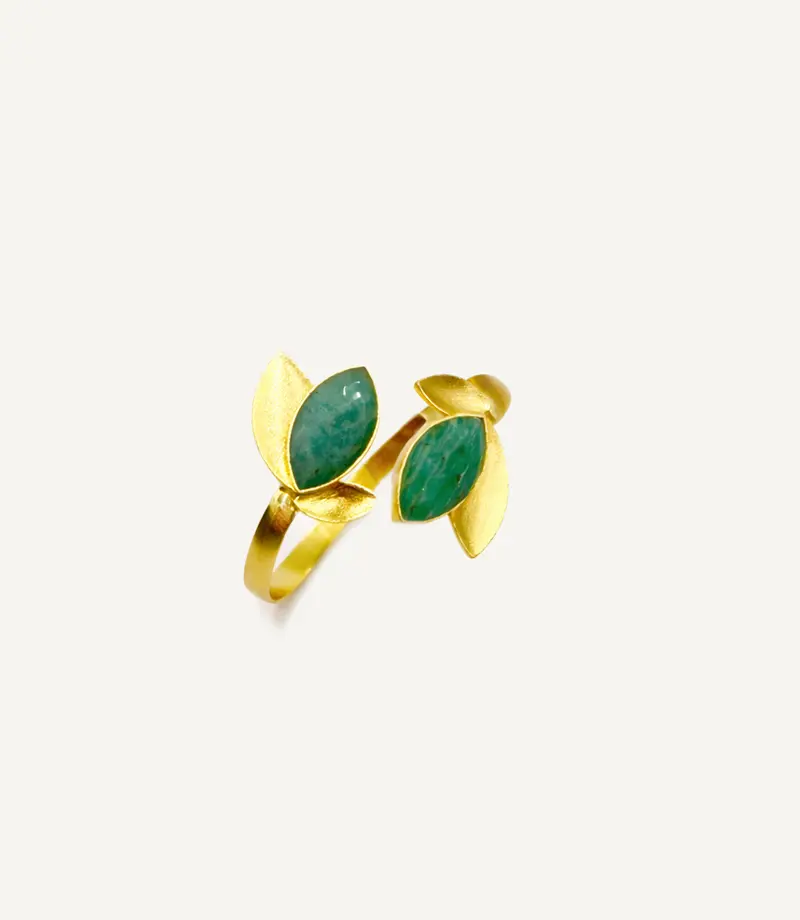 Brazalete Dorado Yana Amazonita