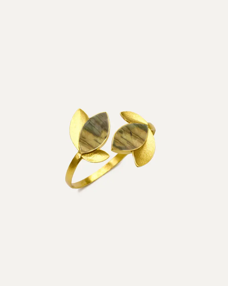 Brazalete Dorado Yana Labradorita