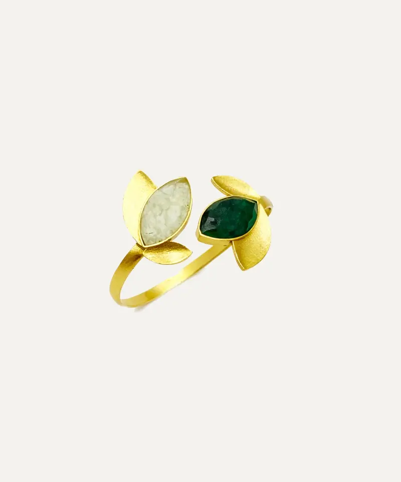 Brazalete Dorado Yana Pernitha y Ónix Verde