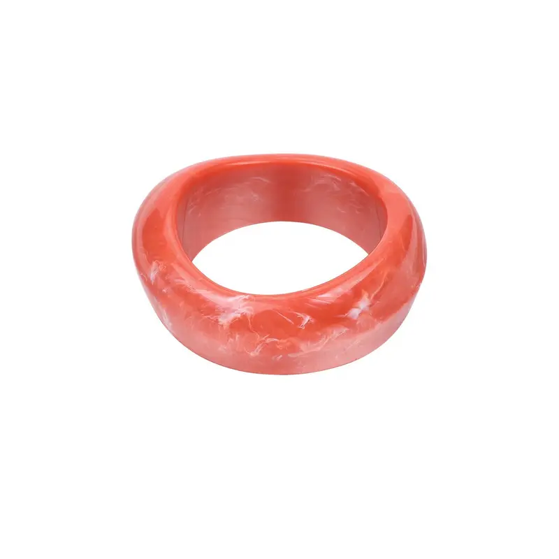 Brazalete rígido en acrílico color teja marmolada - mbyou