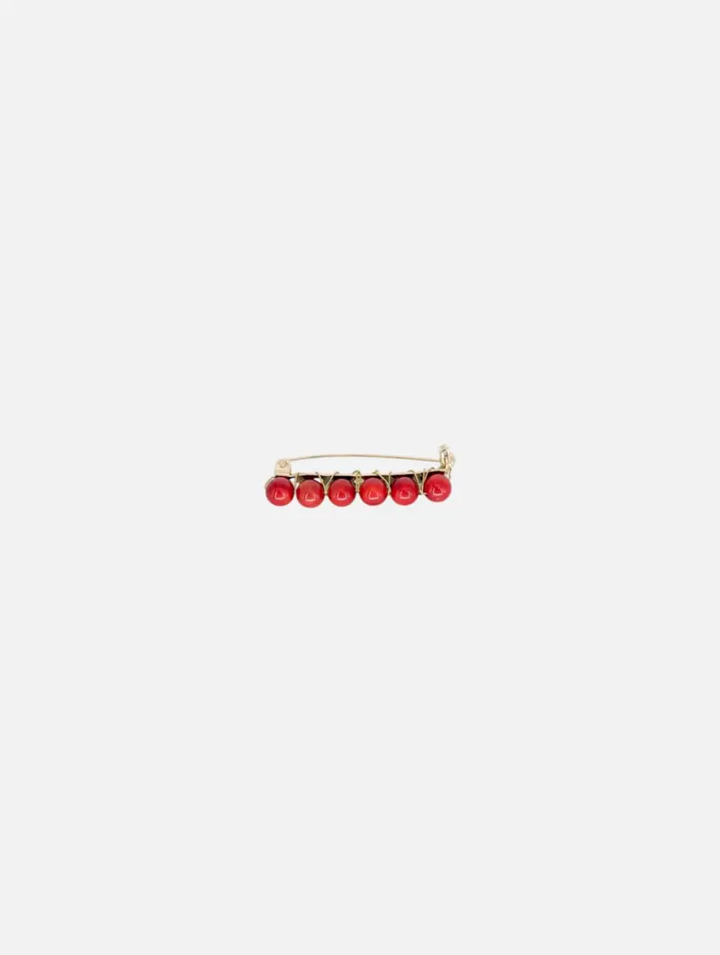 Broche bolitas coral