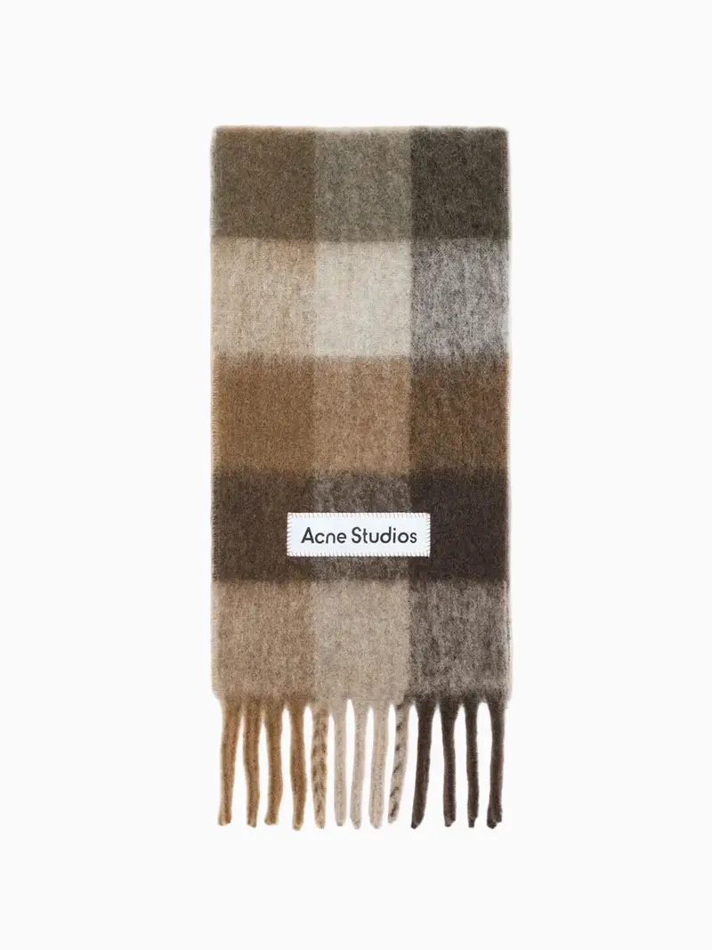 Brown checked scarf