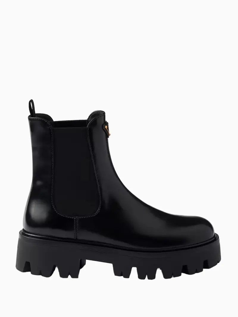 Brushed leather boooties