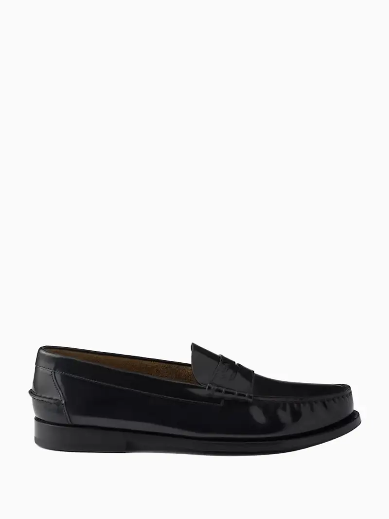 Brushed leather loafers