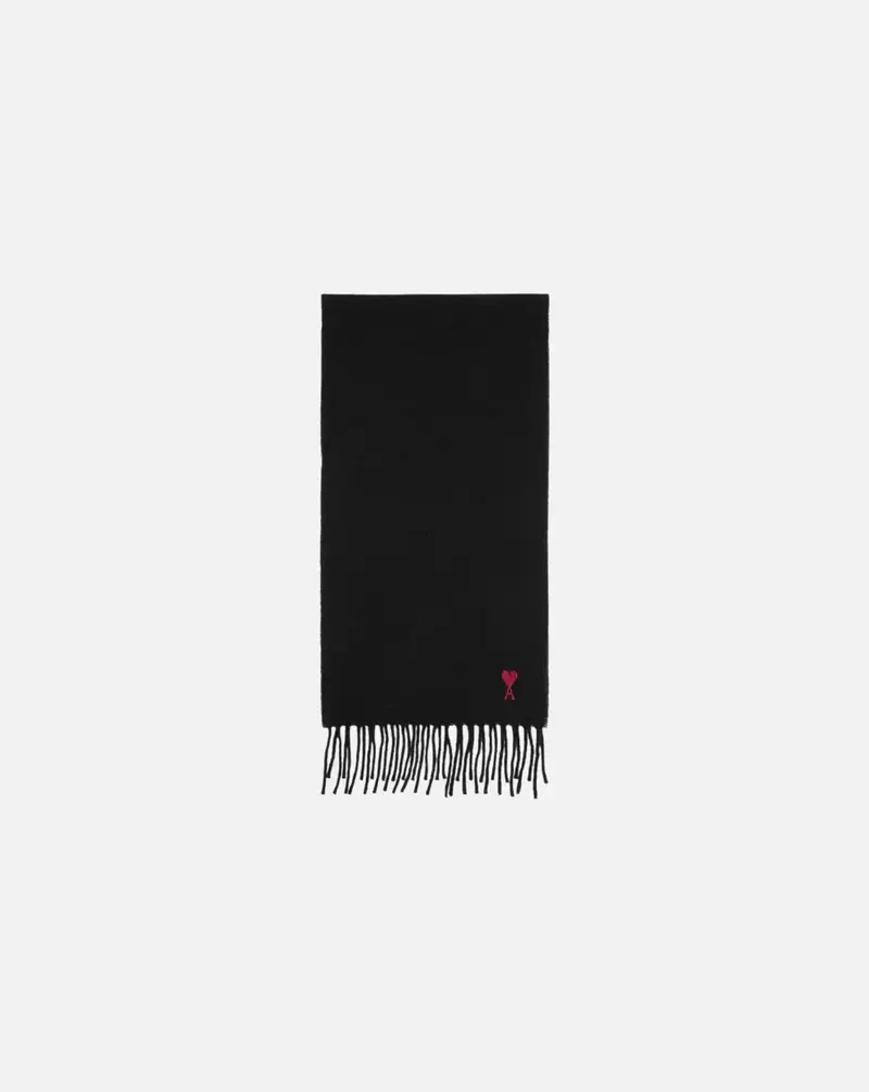 Bufanda Ami Paris Quota Wool Scarf with Red