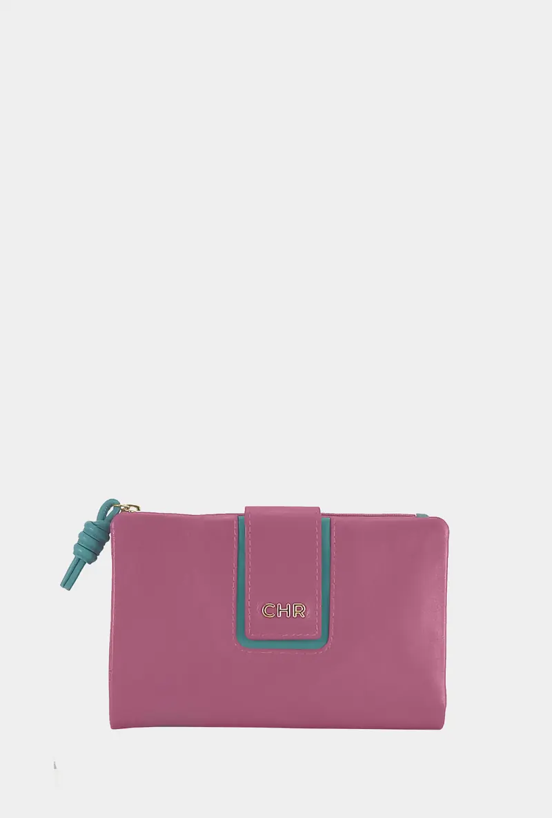 Cacharel Billetero Piel Mediano 14 cm - Natura Fucsia