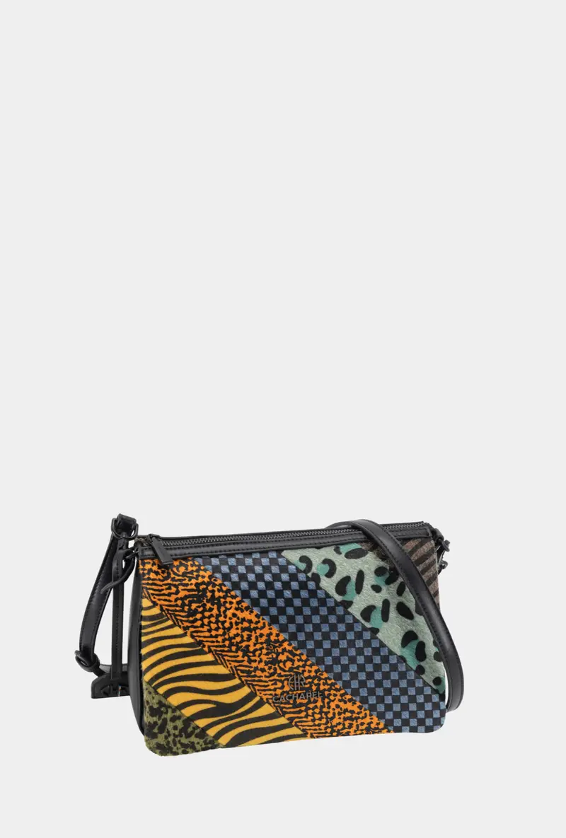 Cacharel Bolso Bandolera Tres Compartimentos Patchwork