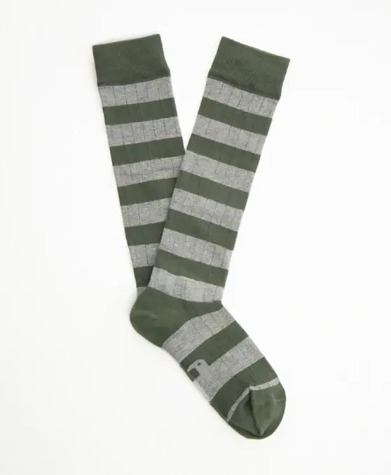 Calcetines largos RAYAS VERDES Y GRISES