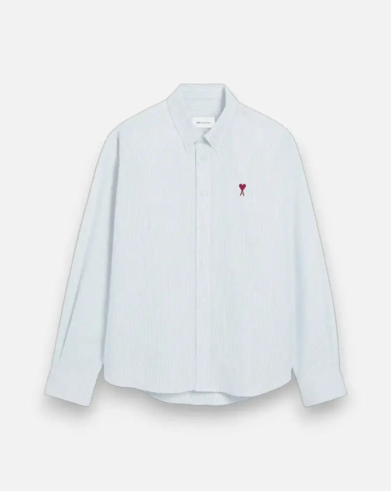 Camisa Ami Paris Quota Contrasted Ami de Coeur Button Down Collar Classic Fit