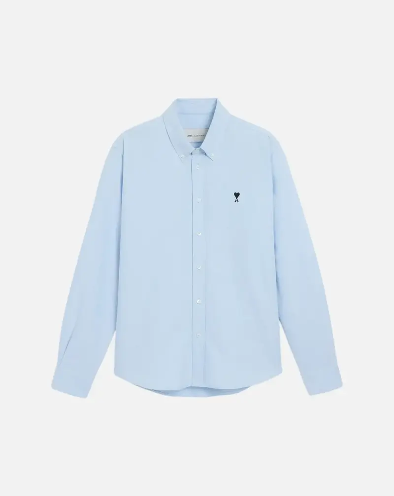 Camisa Ami Paris Quota Contrasted Ami de Coeur Button Down Collar Classic Fit