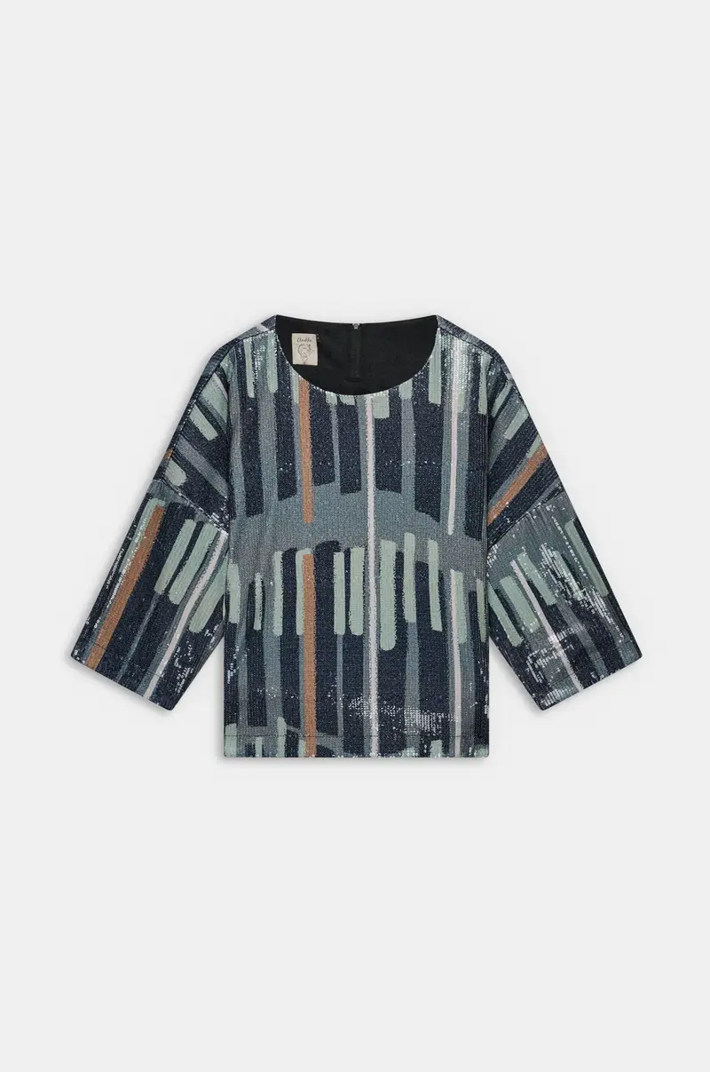 Camisa verde estampado con brillo