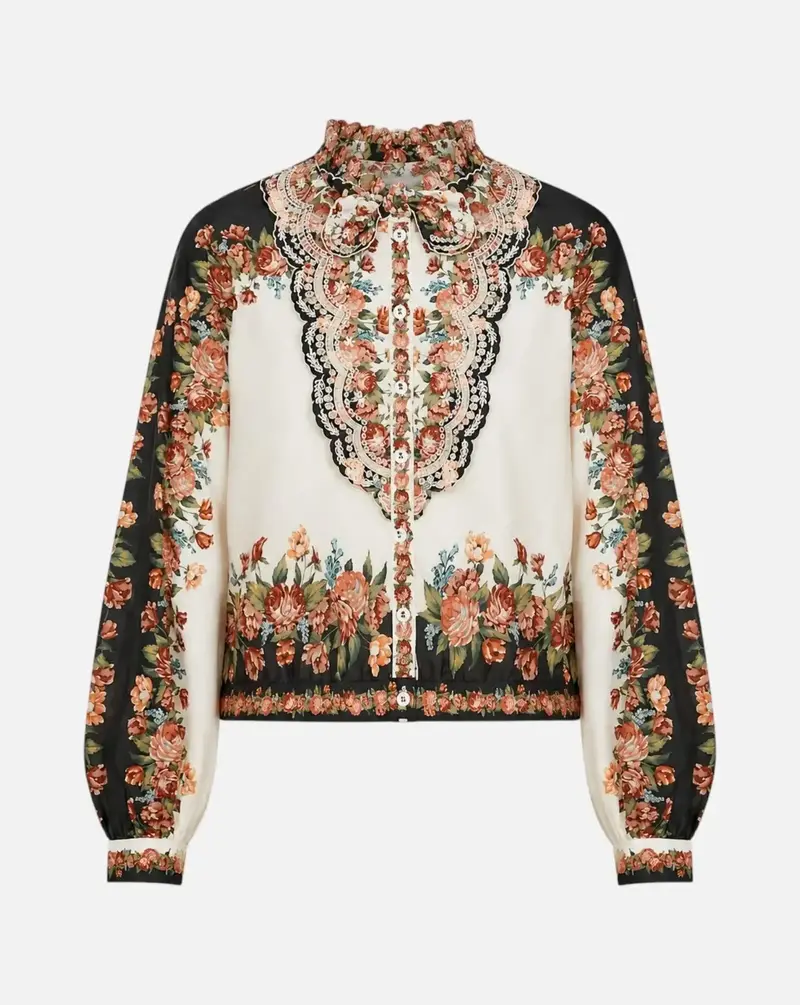 Camisa Winter Floral Cream Long Sleeve Shirt