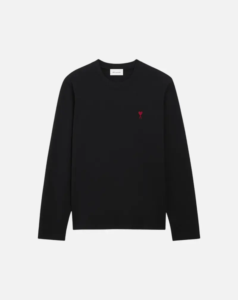 Camiseta Ami Paris Longlseeves with Red Ami de Coeur