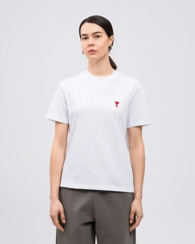 Camiseta Ami Paris Quota with Red Ami de Coeur