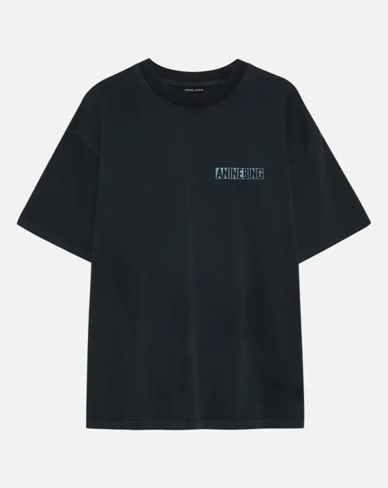 Camiseta Anine Bing CADE TEE PALM - WASHED BLACK