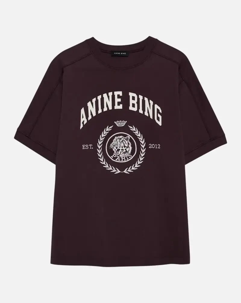 Camiseta Anine Bing JAYLIN TEE COLLEGIATE - FIG