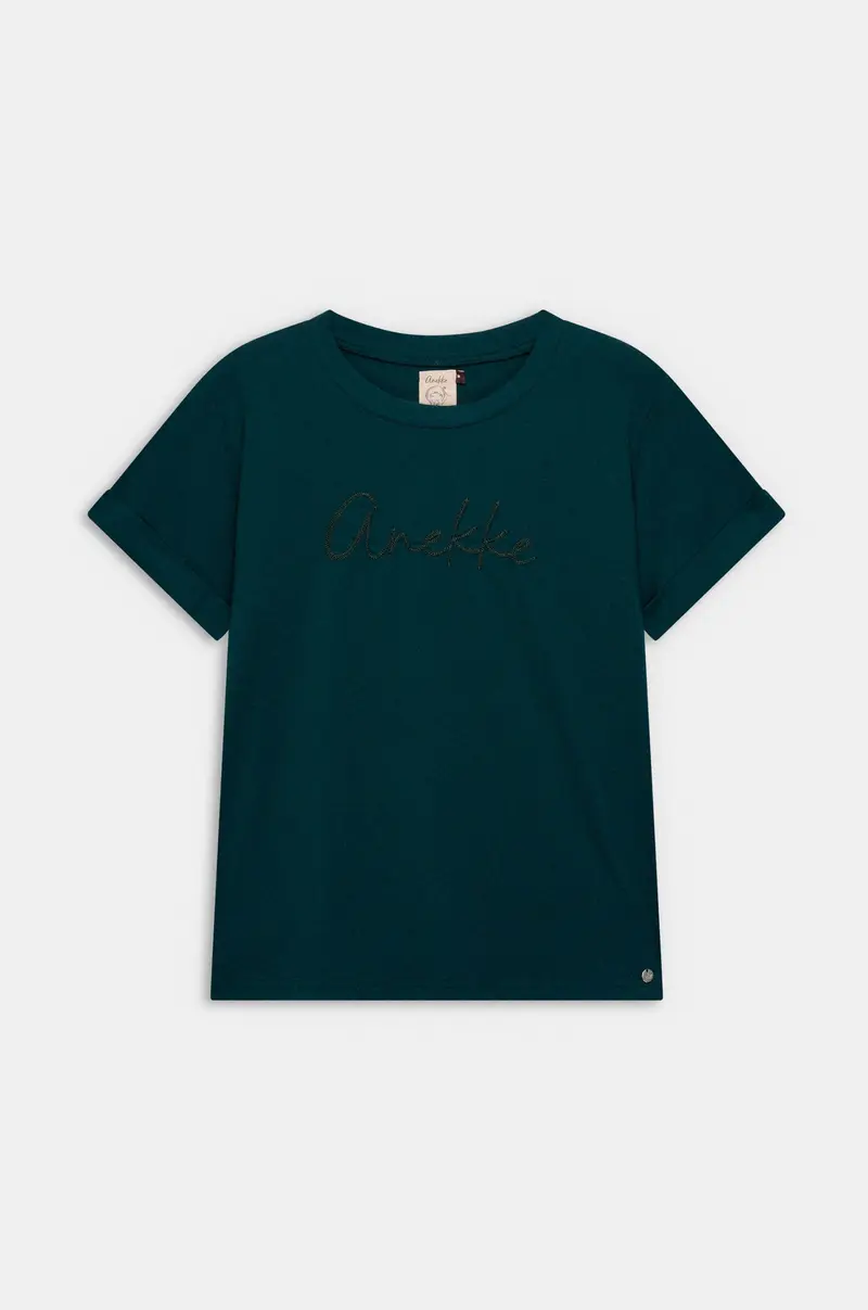 Camiseta azul con logo bordado Anekke