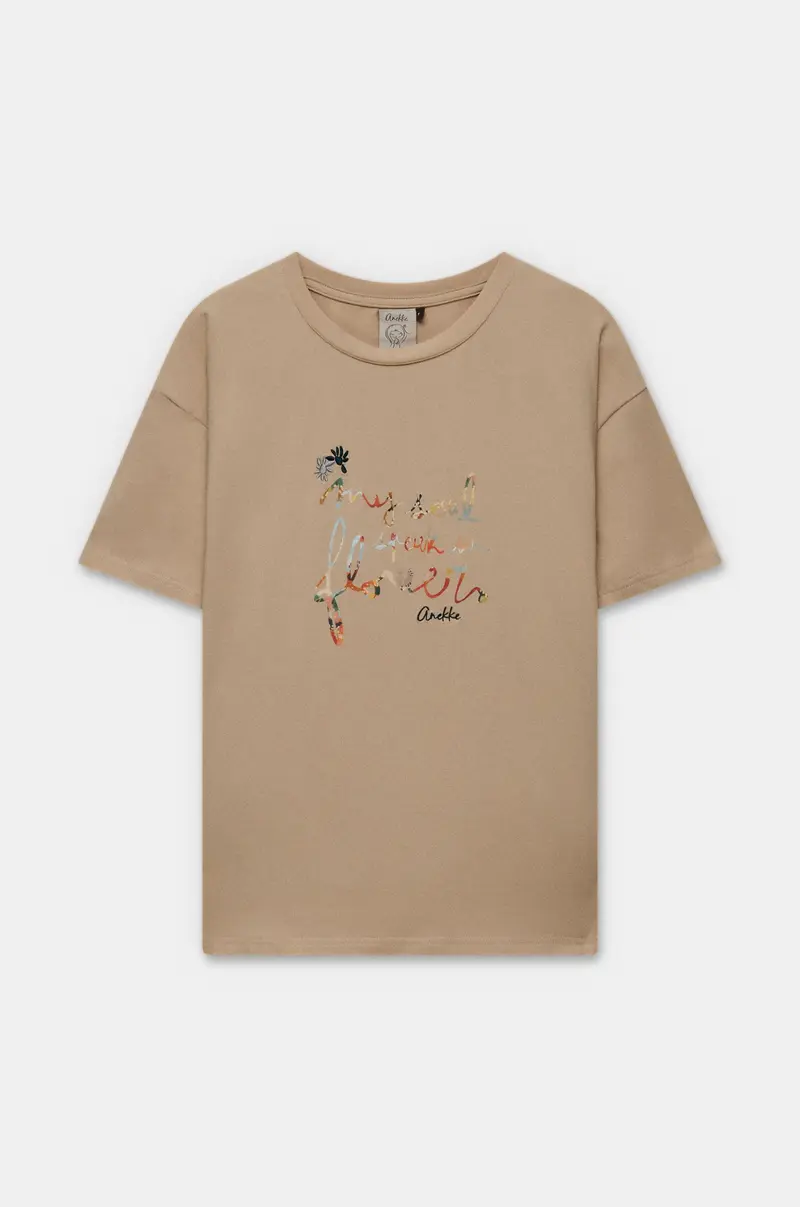Camiseta beige manga corta Tulip