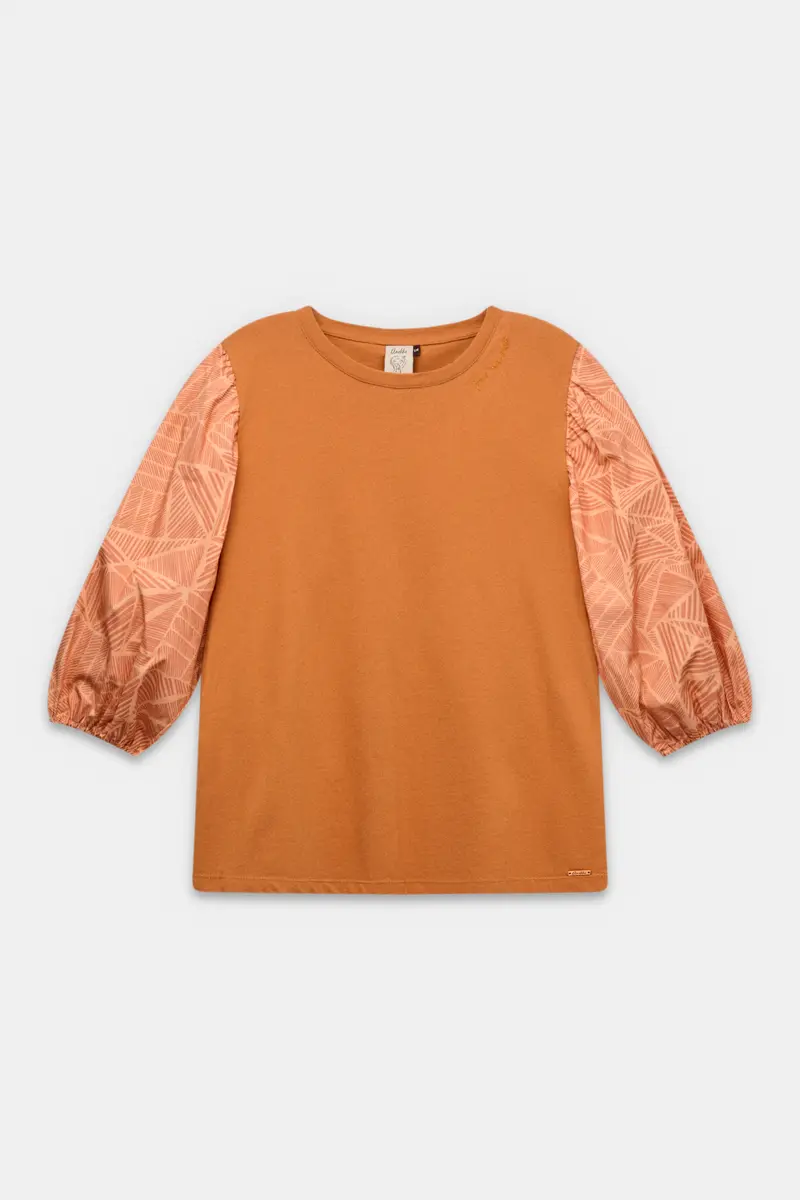 Camiseta con mangas abullonadas y print