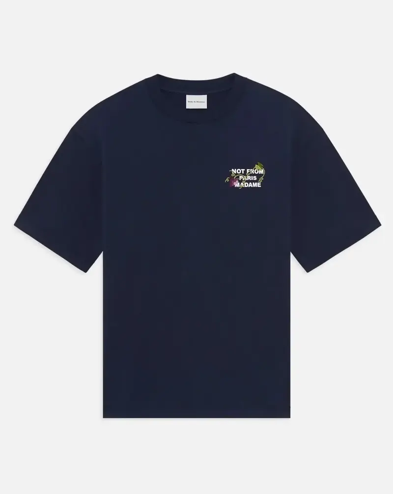 Camiseta Drole de Monsieur Vine Embroidered Slogan T-shirt