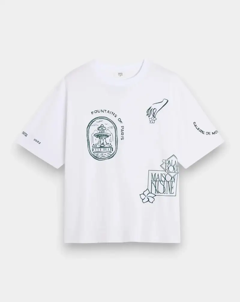 Camiseta Maison Kitsune Art Nouveau Stamps