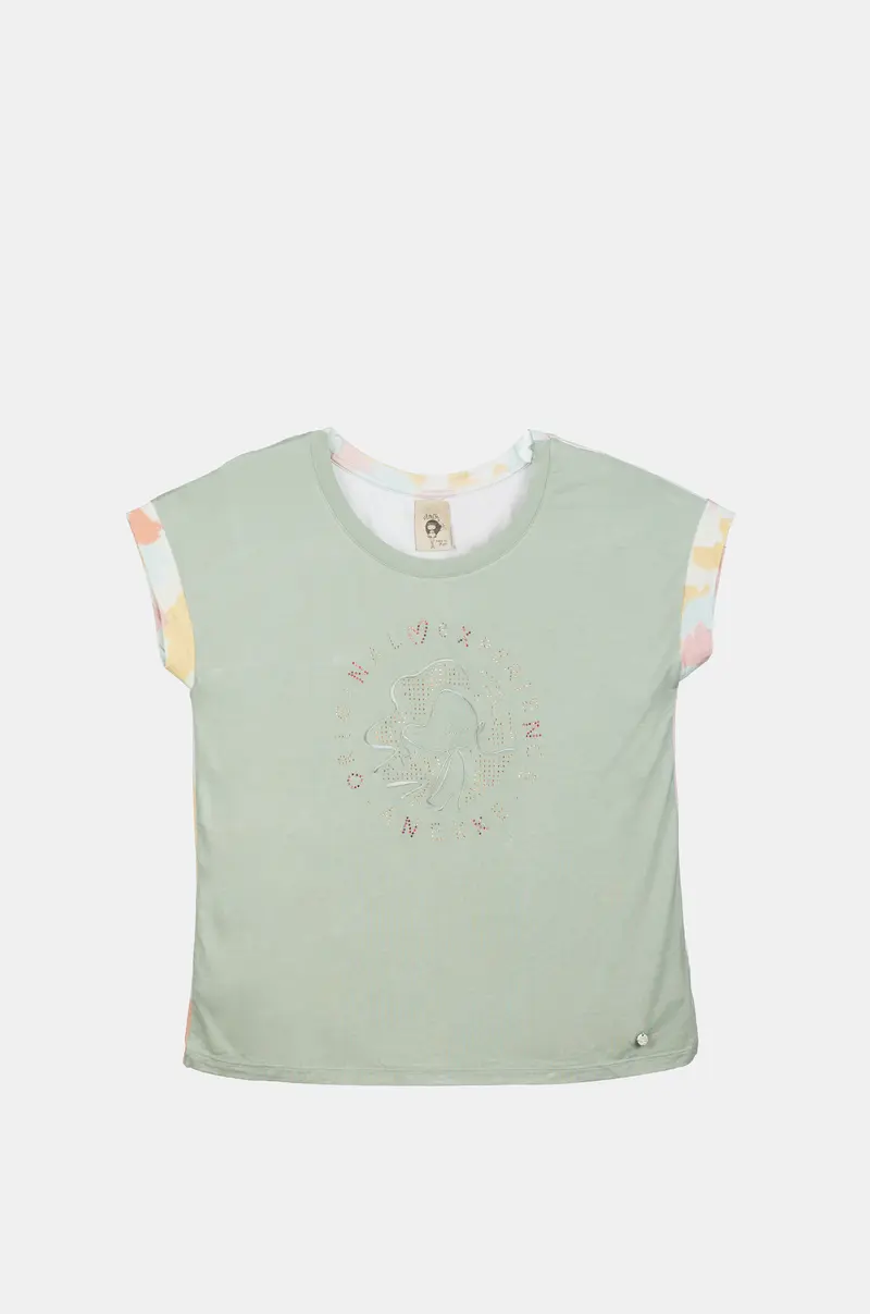 Camiseta manga corta verde Memories