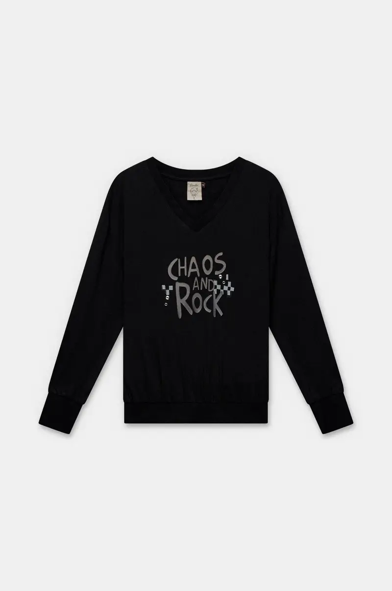 Camiseta negra de manga larga Iron