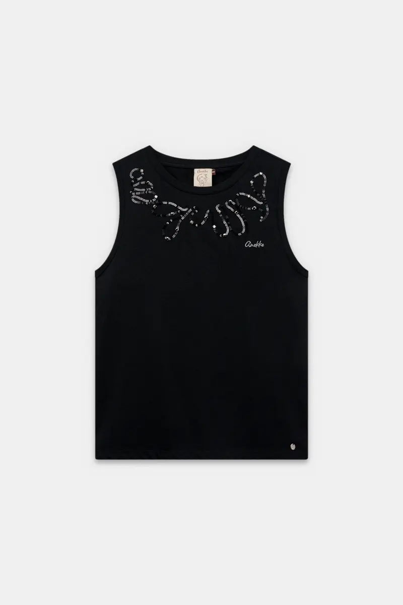 Camiseta negra sin mangas
