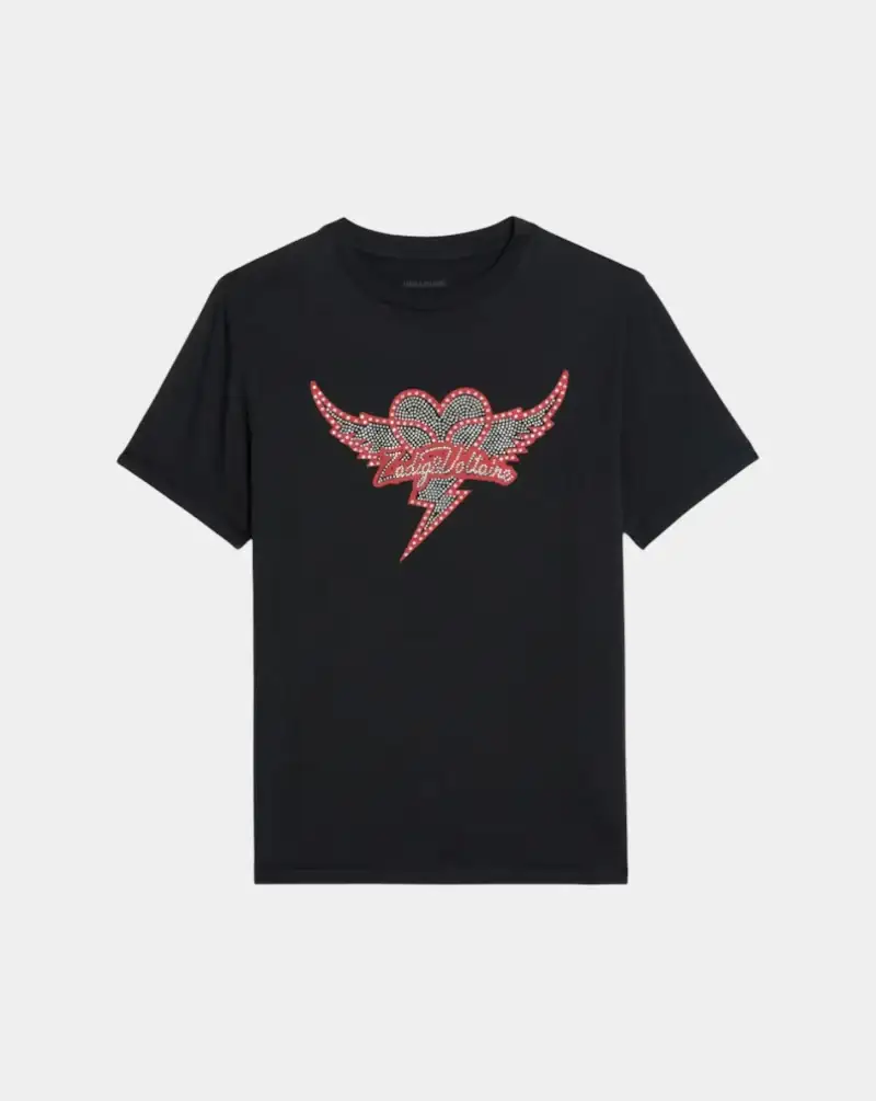 Camiseta Zadig & Voltaire Edwin Hc Heart Wings Strass