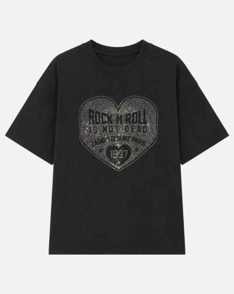 Camiseta Zadig & Voltaire Taida BC Heart RNR Strass