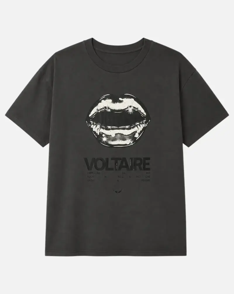 Camiseta Zadig & Voltaire Tommer HC Tour Lips Strass