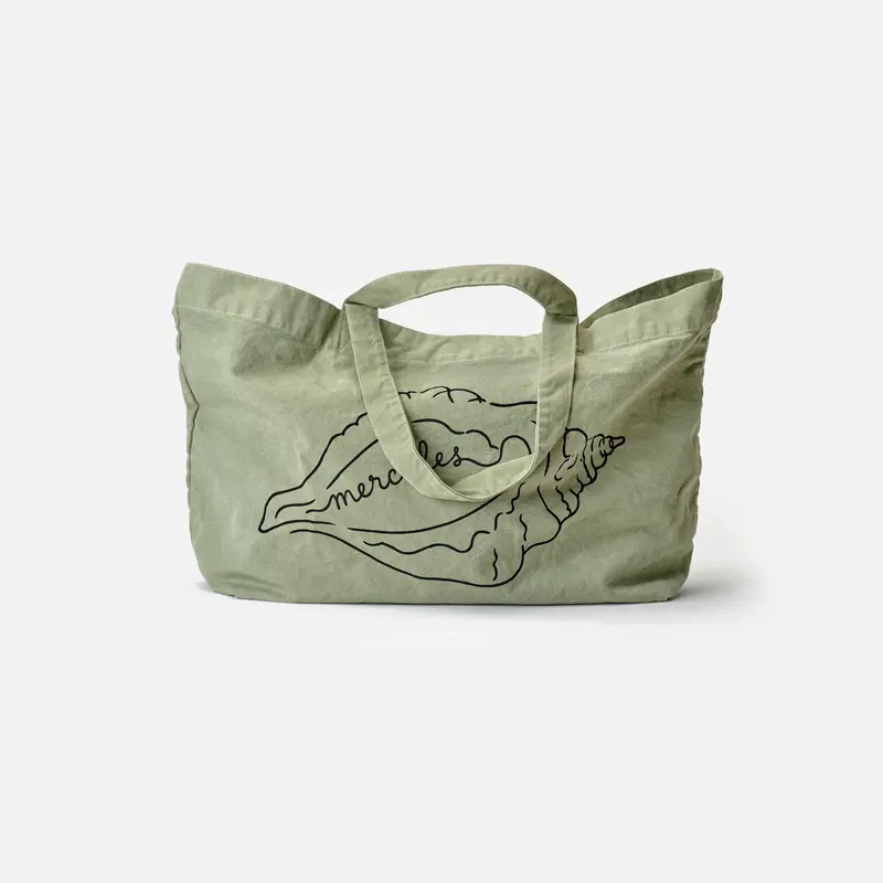 Canvas tote Shell Verde claro