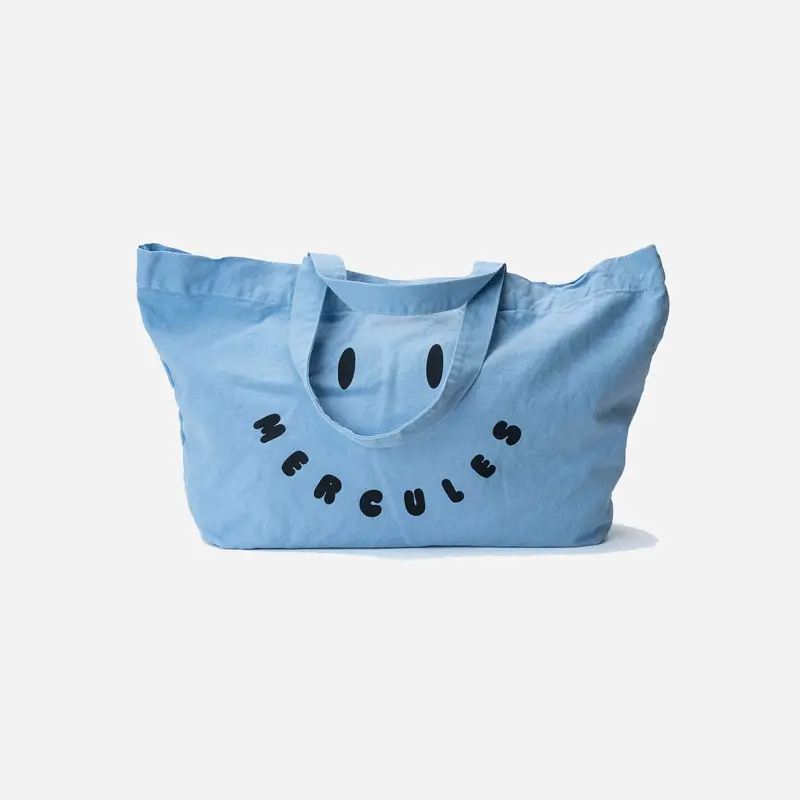Canvas tote Smiley azul gris