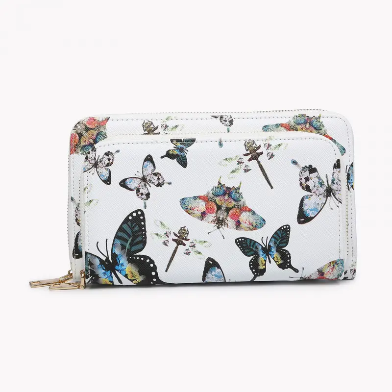 Cartera floral mujer en tonos azules