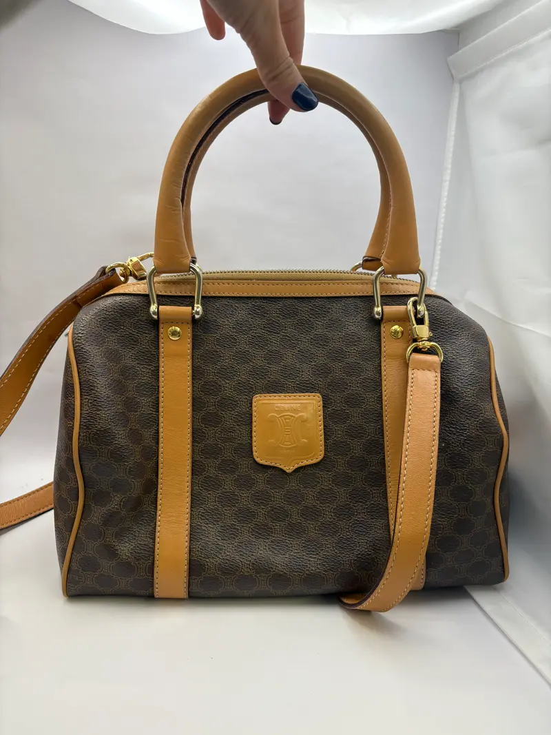 CELINE Macadam Mini Boston Vintage bandolera – Triomphe Logo