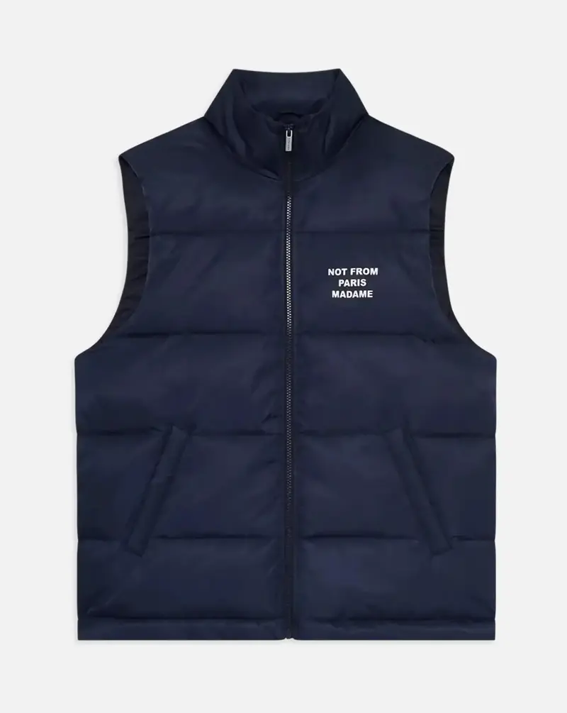Chaleco Drole de Monsieur Slogan Sleeveless Down Vest