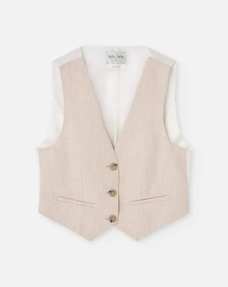 Chaleco Forte Forte Viscose Linen Fil a Fil