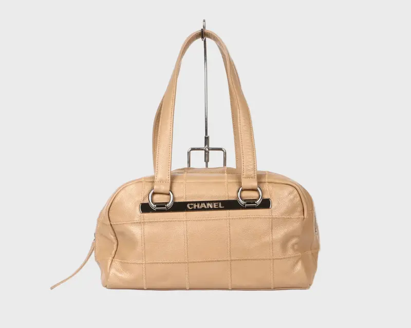 Chanel chocolate bar mini boston caviar camel